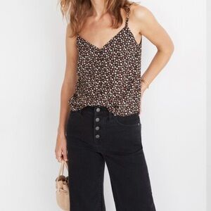Madewell Button-Down Cami in Petit Blooms Calico True Black Size 0